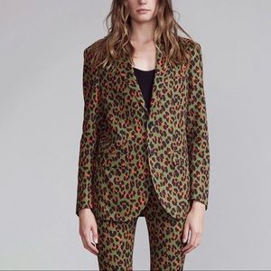 R13 The Kills Alison Mosshart green orange leopard print blazer jacket brand new